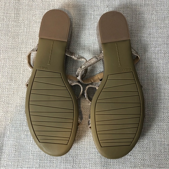 Vaneli Sandals size 7.5N slight wedge gold bejeweled - Picture 11 of 13